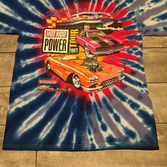 Vtg Chevrolet Hot Rod Magazine Power Tour All Over Racing Muscle Car T-shirt LG - Picture 5 of 10